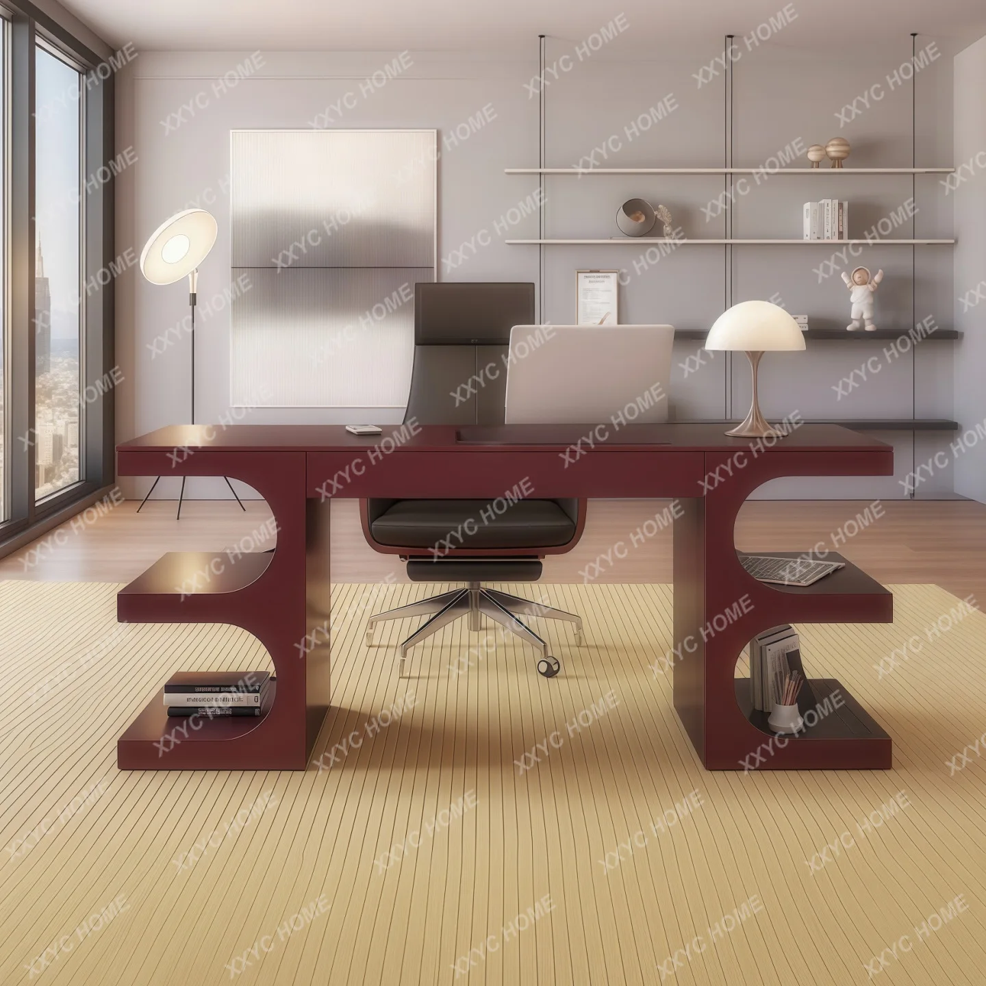 H minimalist paint desk modern simple light luxury home desk writing desk