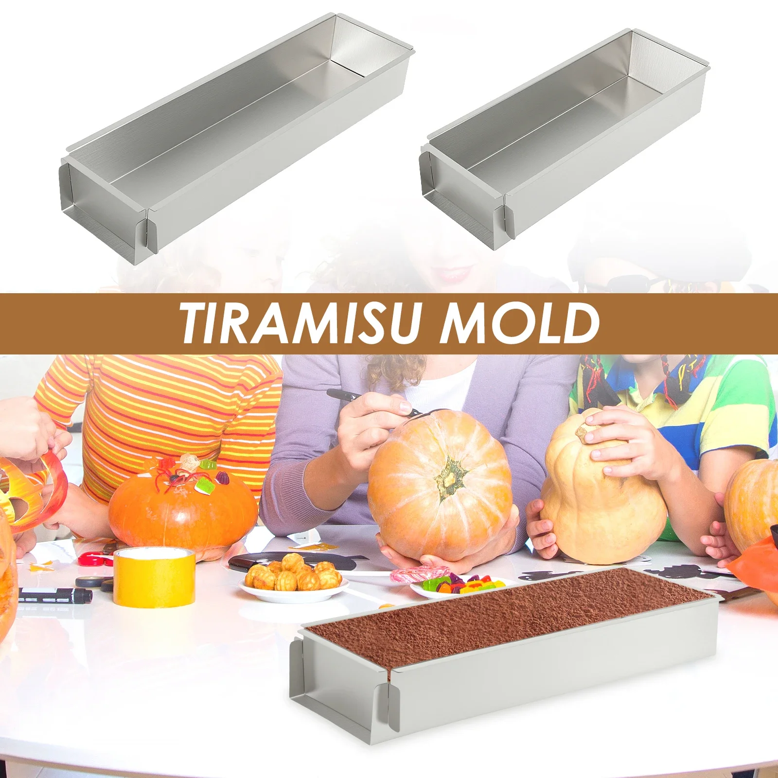 

Stainless Steel Cheesecake Pan with Removable Side Plate Rectangular Tiramisu Cake Pan Nonstick Cake Cheesecake Mold for Baking