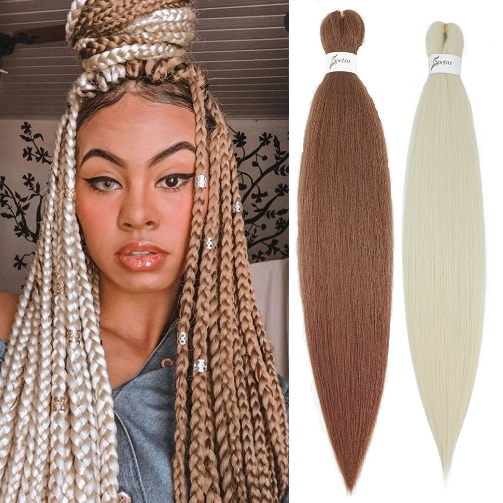 Estensioni dei capelli intrecciati Pre allungati IPARTY per trecce africane 613 fasci sintetici biondi Yaki Straight EZ Braid Hair