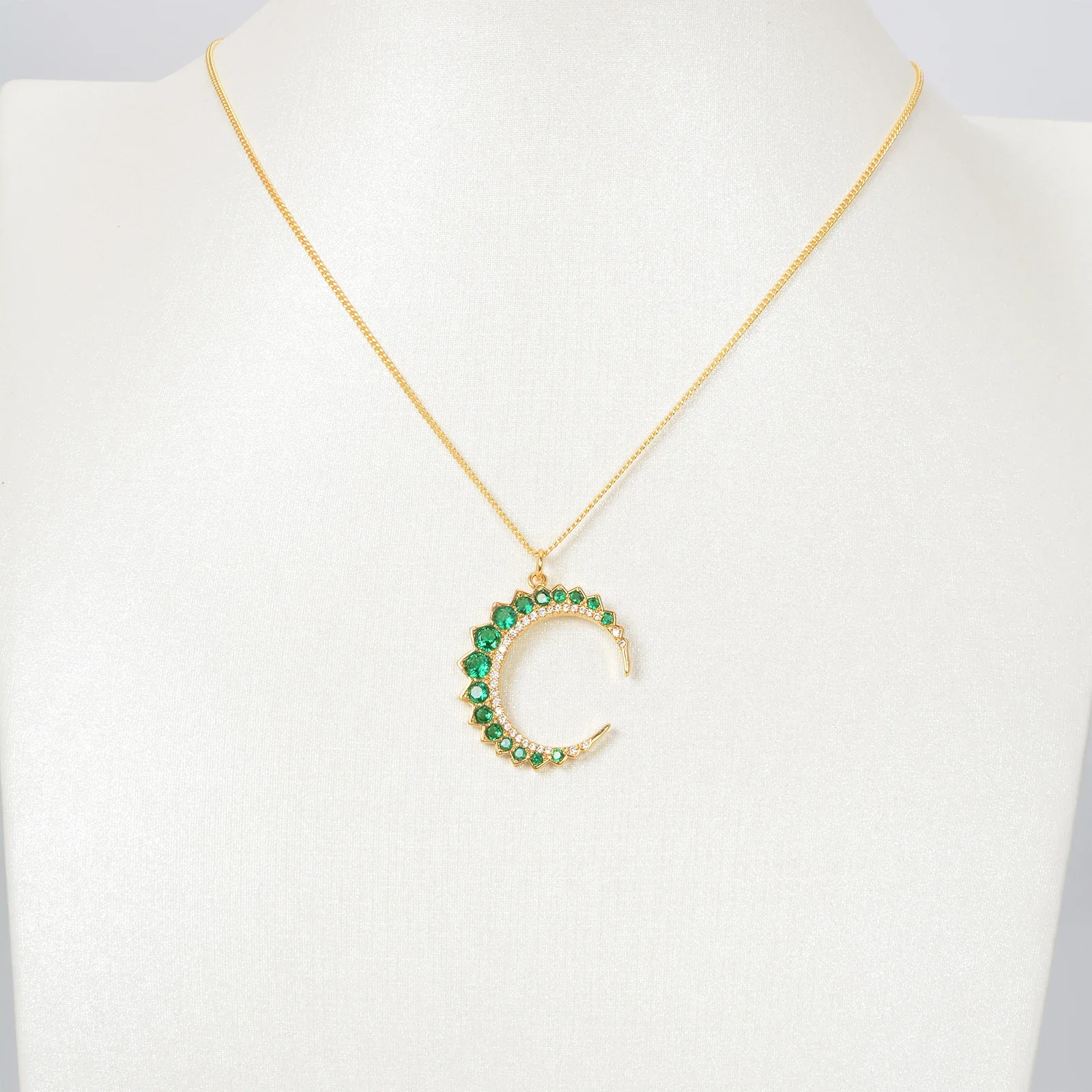 Moon Meniscus Clavicle Chain for Women Couple Inlay Zircon Color Vintage Pendant Clasp Diy Earring Making Supplies High Quality