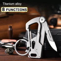 Detachable NO.24 Blade Titanium Alloy Keychain Knife Ruler Bottle Opener Etc Multifunctional Men's Car Key Latch Utility Knife