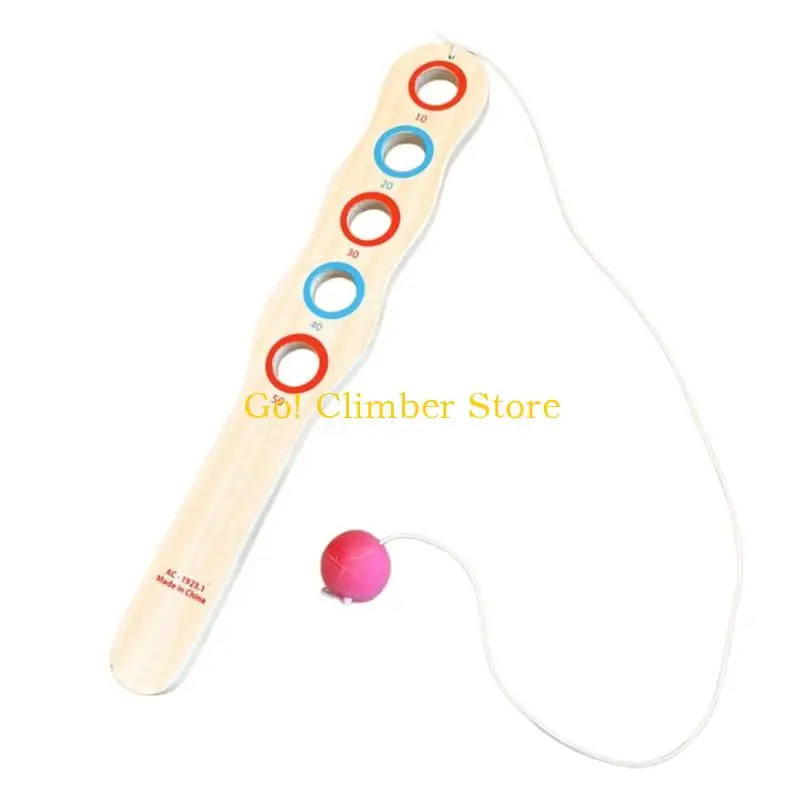 Q84C String Ball Skill Game for Kids, Wooden Hand Eye Toy for Family Time