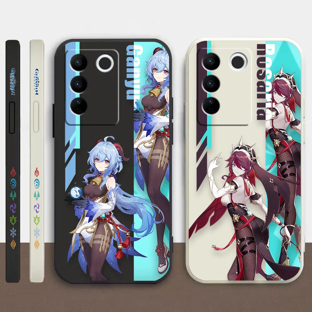 

Phone Case For VIVO S1 S5 S6 S7 S9 S9E S12 S15 S16 S16E V29 V20 V21 V23 V25 V27 PRO 5G Case Funda Shell Anime Girl Ganyu Rosaria