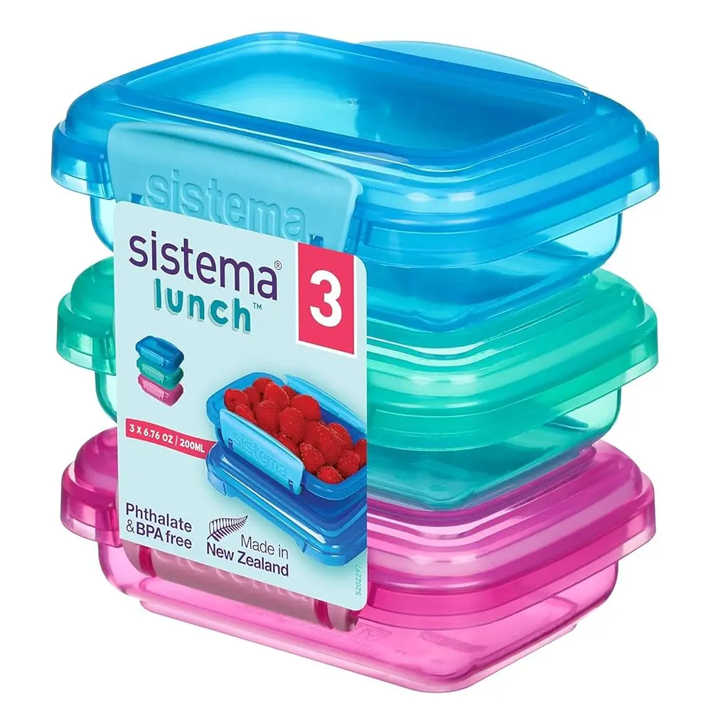 

Контейнеры для хранения еды Lunch Collection, 6,7 унций/0,2 л, розовый/зеленый/синий, 3 штуки