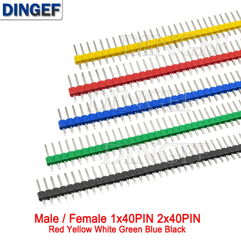 10PCS/lot 40Pin 2.54mm Single Double Row Straight Male Female Pin Header Connector Strip For PBC Ardunio 40P