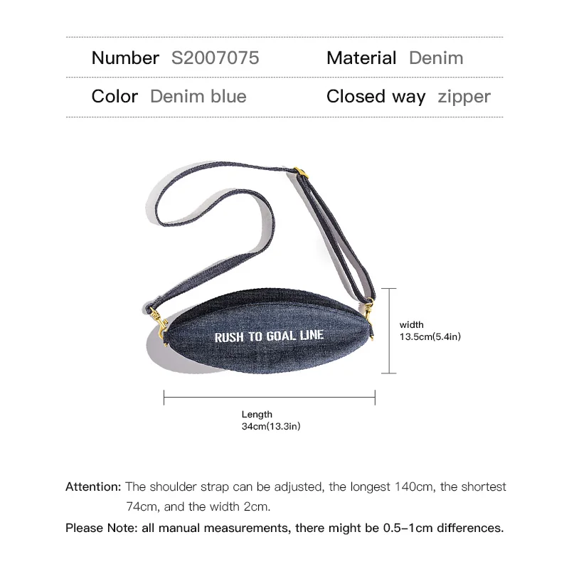 Maden Vintage Rugby Bags For Men Women Belt Raw Denim Causual Retro Letter Chest Bag Phone Pouch Pocket Hip Hop Streetwear