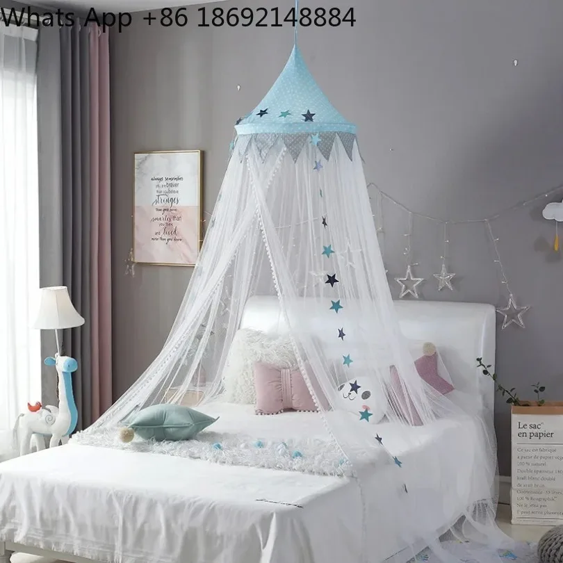 Children's Bed Curtain Baby Bed Canopy Curtain Around Dome Mosquito Net Crib Netting Hanging Tent for Children Room Decoration