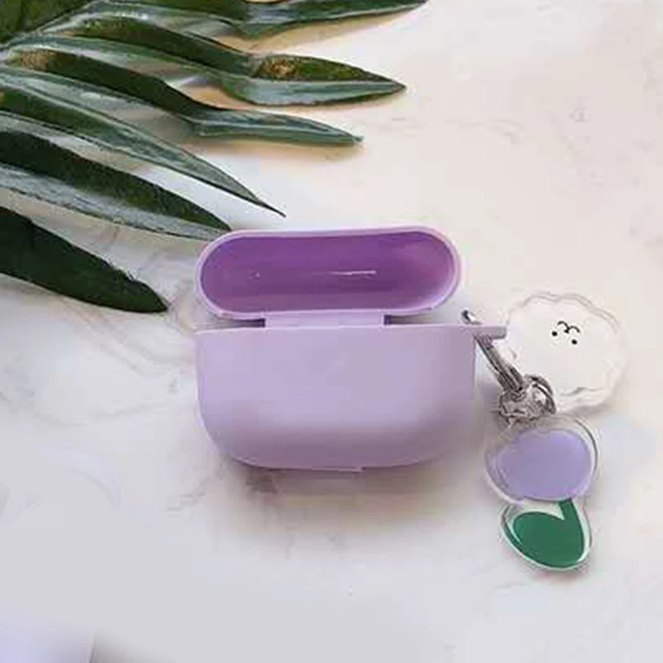 Fundas para airpods 3 caso bonito coreano flor urso pingente keyring fone de ouvido caso para airpods pro 2 silicone capa
