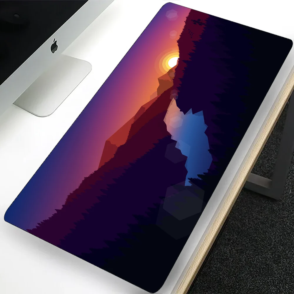 Deep Forest Sunset Large Gaming Mouse Pad Computer Mousepad PC Gamer Laptop Mouse Mat Office Mausepad XXL Keyboard Mat Desk Pad