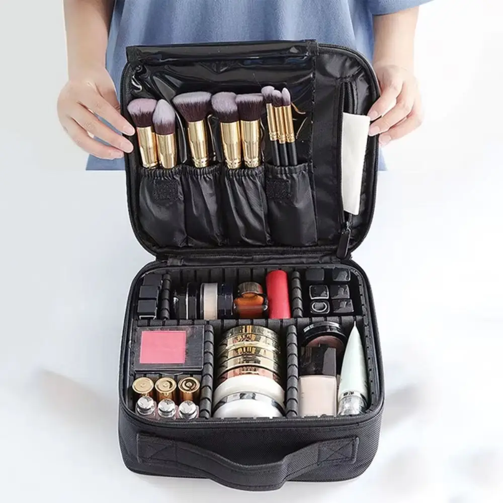 

Waterproof Cosmetic Bag Large Capacity Dividers Multi-Function Organizer Case Portable Easy to Clean Makeup Bag Beauty Brush