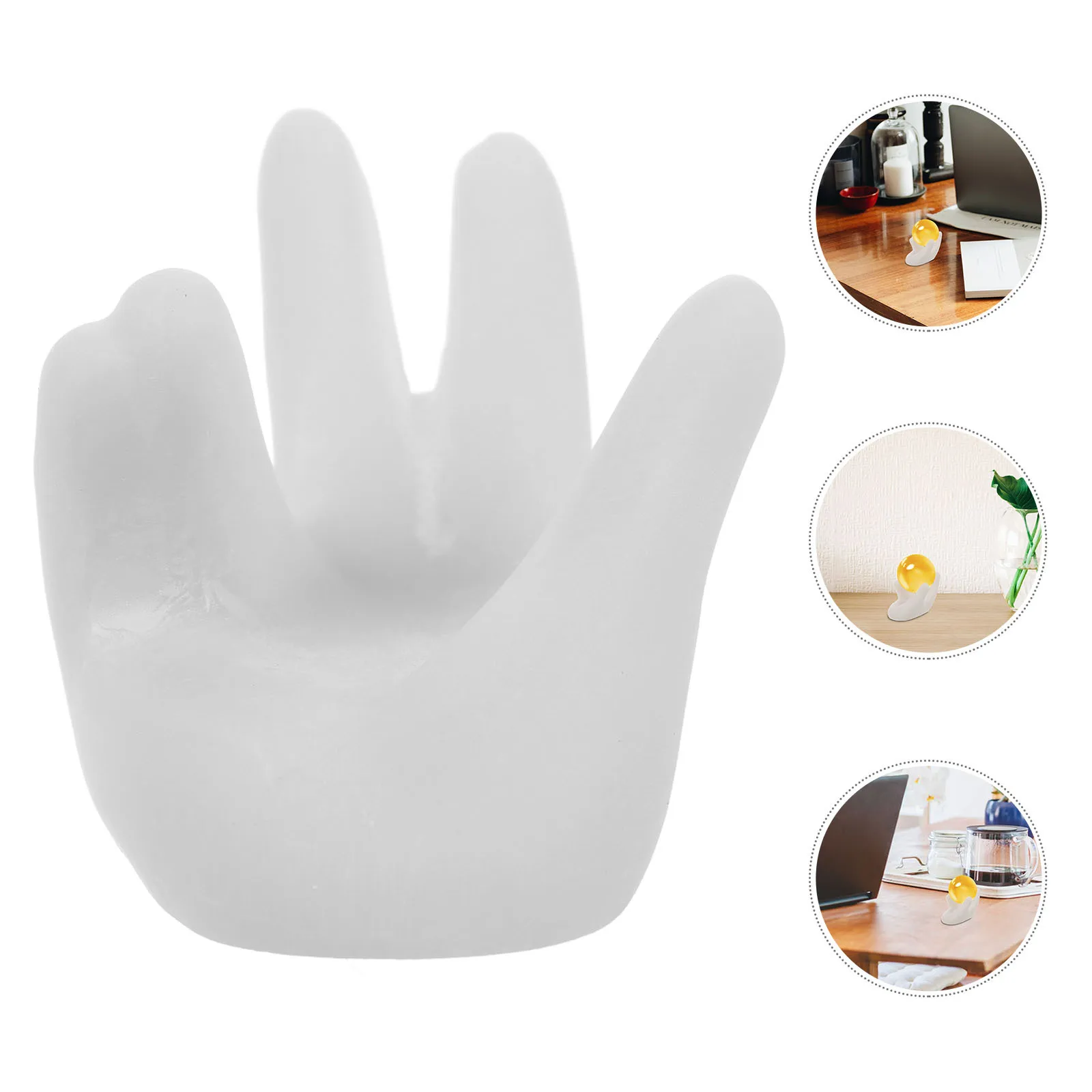 

Resin Crystal Ball Display Stand Sphere Globe Holder Quartz Orb Egg .5-6Cm Decorative Home Office Ornament White