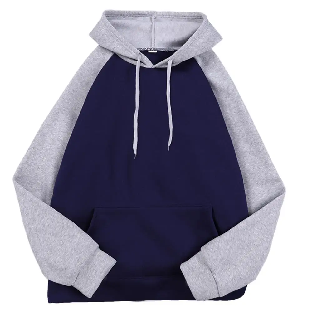 Raglan sleeve Hoodie Men Women Loose Oversized S-XXL Clothing Autumn Winter Warm Fleece Hoodies Color Collision Sweatshirts