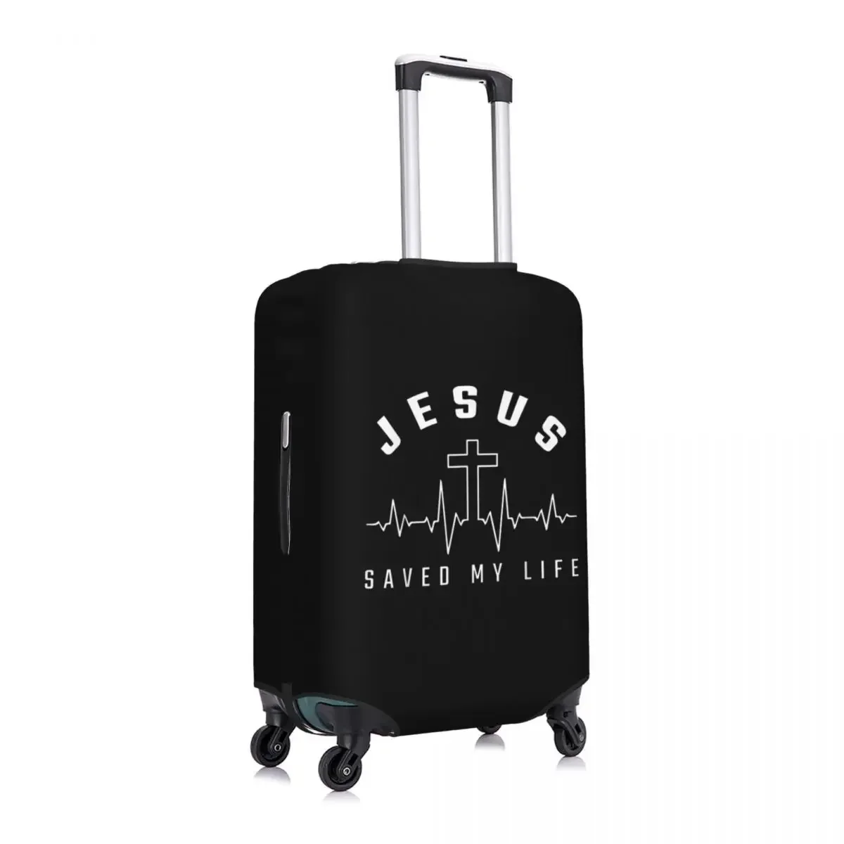 Custom Saved My Life Luggage Cover Elastic Christian Religious Faith Travel Suitcase Protective Covers Fits 18-32 Inch