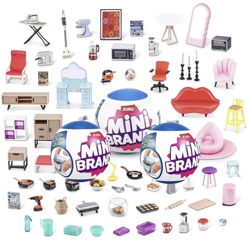 

ZURU Mini Brands 5 Surprise Blind Ball Miniature Collectible Toys Pretend Play Food Shopping Blind Box Desktop Ornament Gift