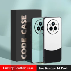 Luxury Case For Realme 14 Pro+ Plain Leather Phone Back Protection Shockproof Cover For Realme 14 Realme14 Pro Plus Bumper Funda