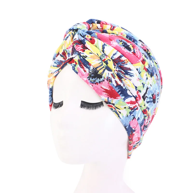 Neue weiche Damen-Turbane mit Blumenmuster, modische Bandanas, Krebskopftuch, Chemo-Mütze, Kopfwickel, Haaraccessoires – Detail 12