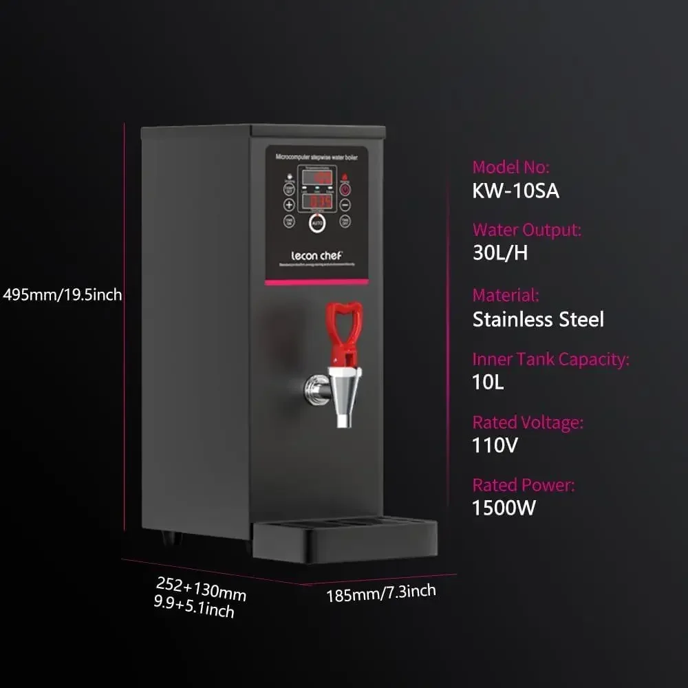 10L Electric Countertop Hot Water Dispenser, 1500W, Ideal for Home, Office, and Restaurant (No Filter) view 2
