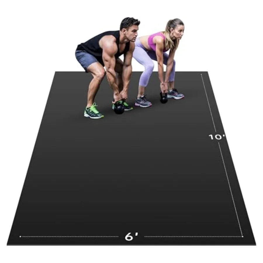 

Cybstrax Extra Large Exercise Mat 10' x 6'/8' x 6'/7' x 5'/6' x 4' 7MM Thick High-Density Non-Slip Workout Mat for Home Gym Flo