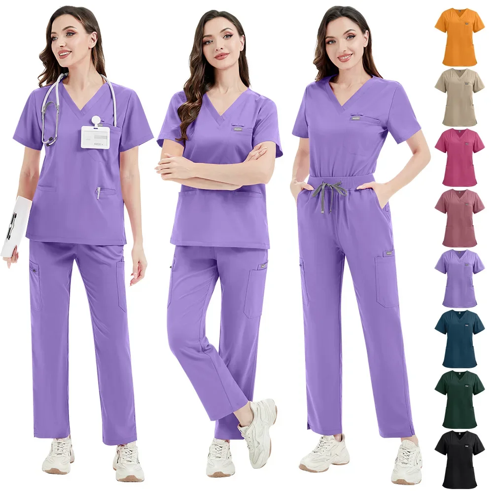 

Slim Fit Medical Surgical Uniforms Woman Nursing Articles Scrubs Sets Women Dental Clinical Surgical Gowns Beauty Salon Workwear