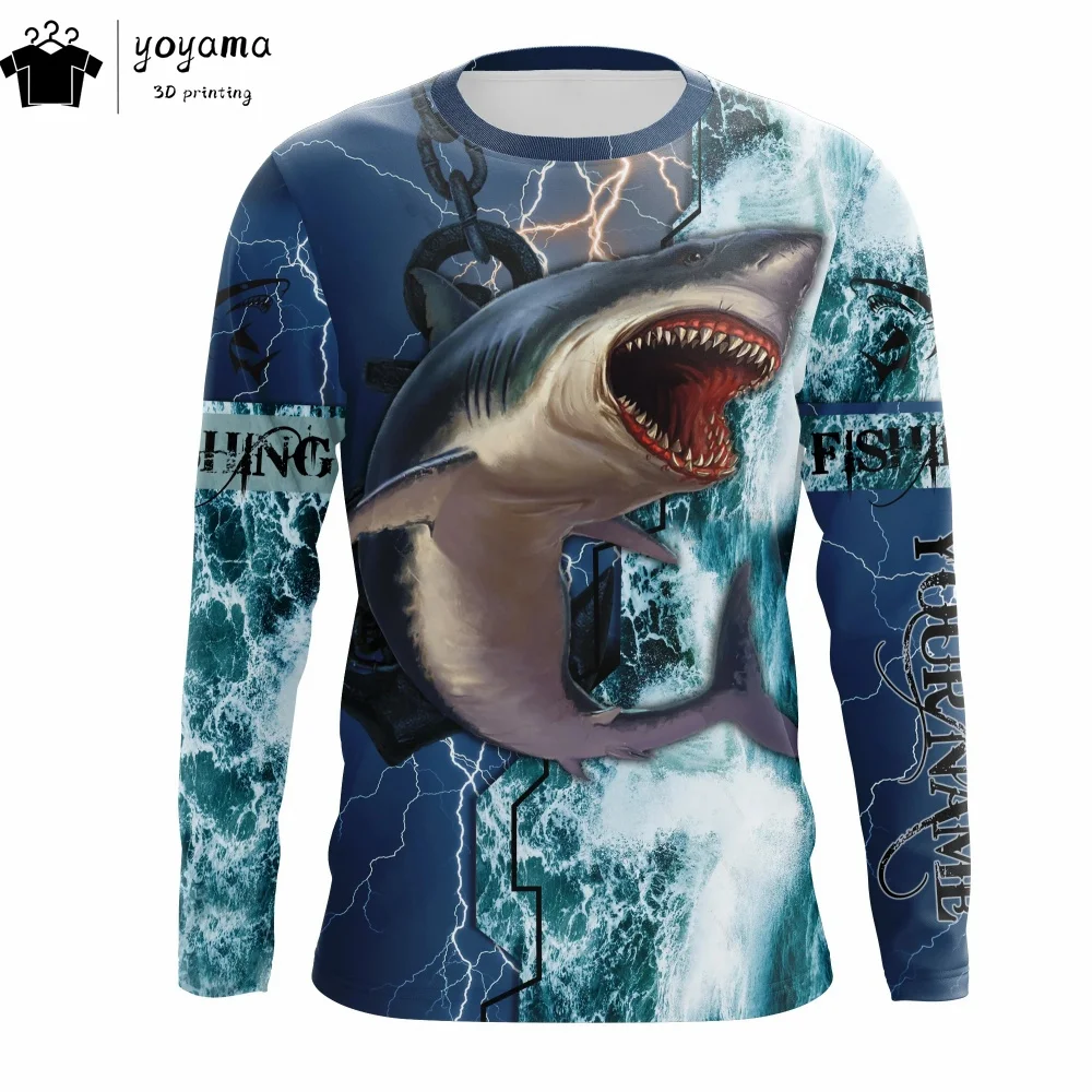 

Модная мужская футболка с принтом рыбы и длинным рукавом, футболки с 3D принтом для мужчин, мужская футболка с круглым вырезом, одежда, футболки с рисунком рыбы, топы