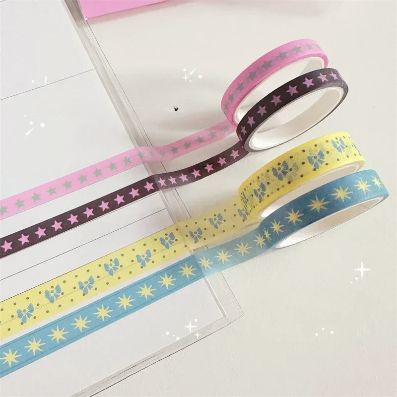 Dots Tape Stars Stripes Square Sticker Roll Korean Style Handbag Collage Decorative Material DIY