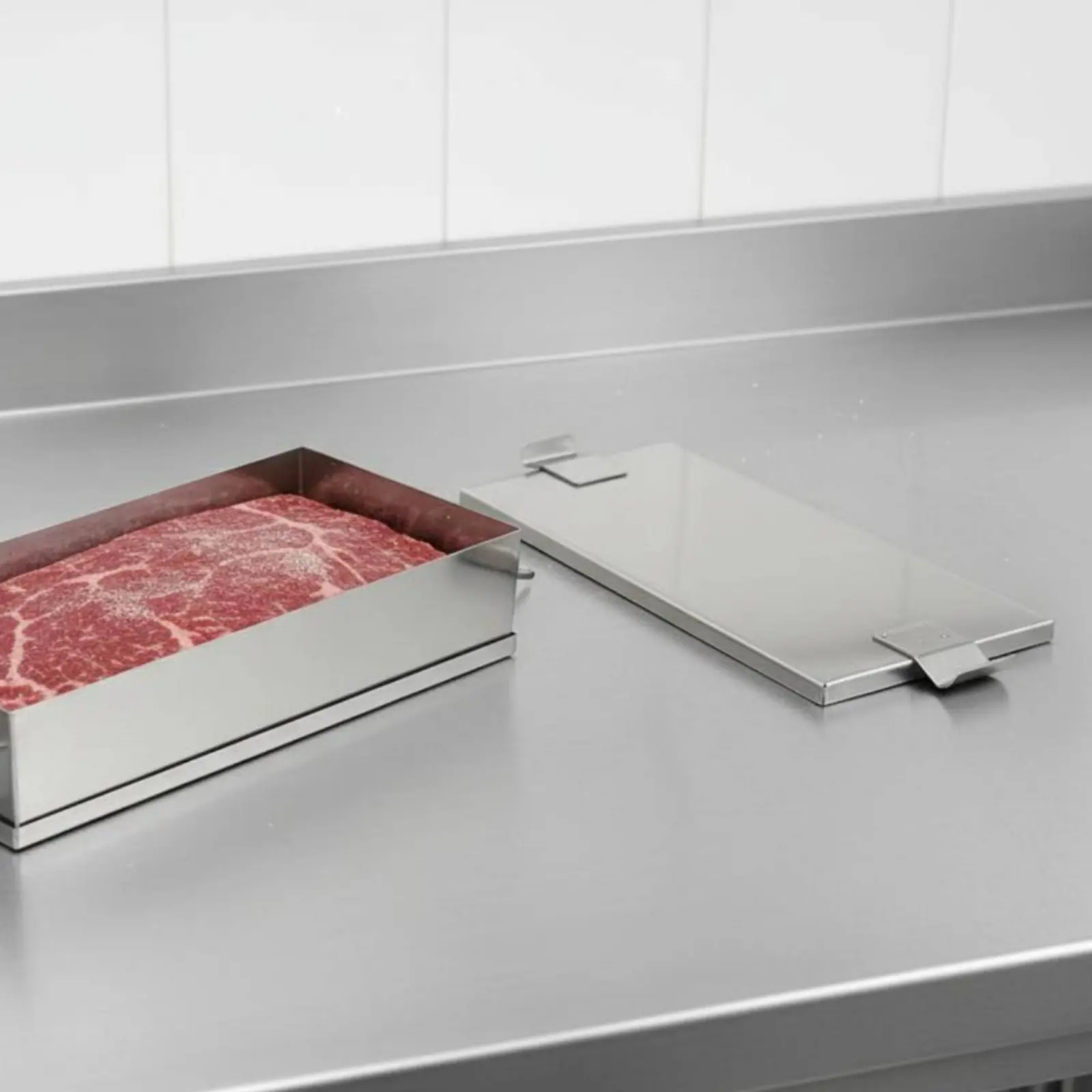 

Meat Brick Shaper Easy to Clean Stainless Steel Meat Press Rectangular Food Shaper Rust Resistant Kitchen Tool for Chefs