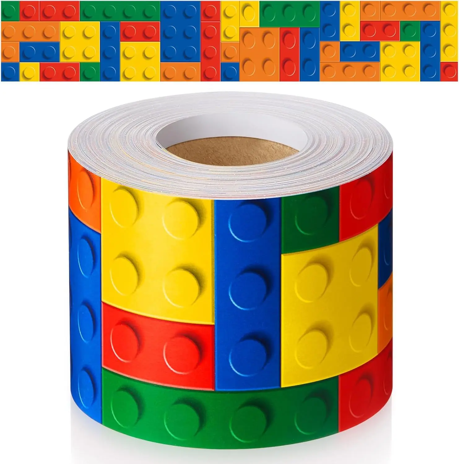 10M Building Block Bulletin Board Borders Colorful Blackboard Blocks Straight Trim Decorations For School Classroom Office Home