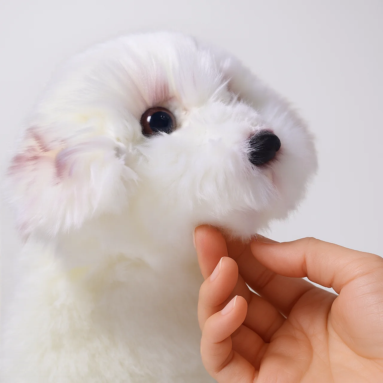 Realistyczny pluszowy pies maltańczyk, wypchana zabawka szczeniak, miękka pluszowa poduszka, prezent urodzinowy dla dzieci i dorosłych, biały