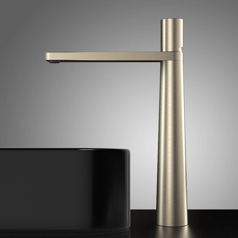 

Bathroom washbasin faucet brush, golden solid brass faucet, sink mixer faucet, cold and hot water single-lever handle washbasin