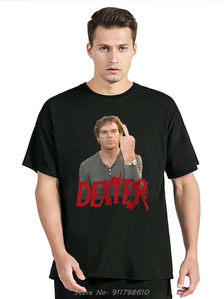 Футболка большого размера Dexter Morgan Limited Edition «Средний палец» Camisetas, уникальная толстовка, футболка-бутлег в стиле рок, новая футболка