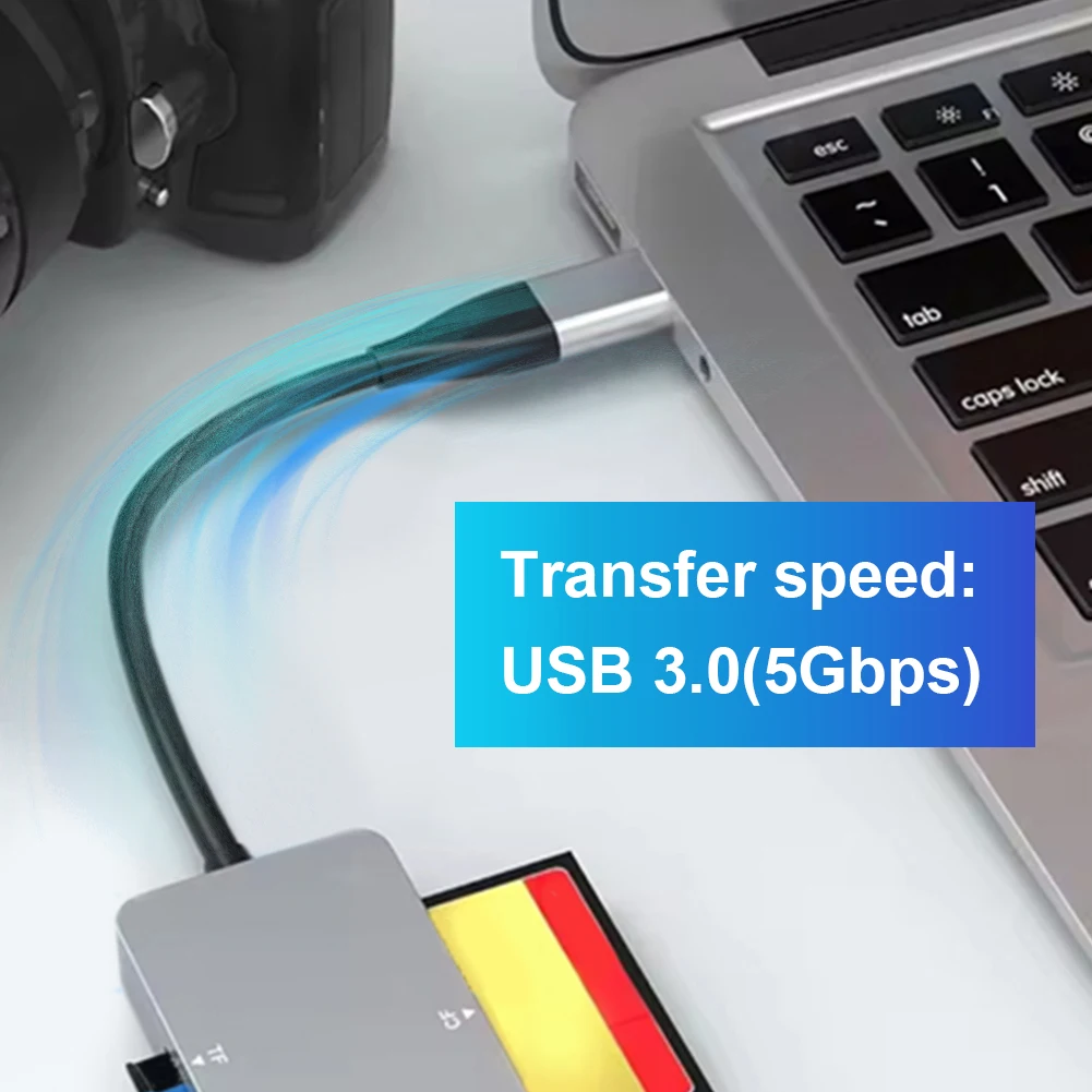 5 in 1 All In One Card Reader Type-C & USB A CFast+XD+CF+SD+TF Reader Memory Card Adapter for Windows XP/Vista/7/8  OS