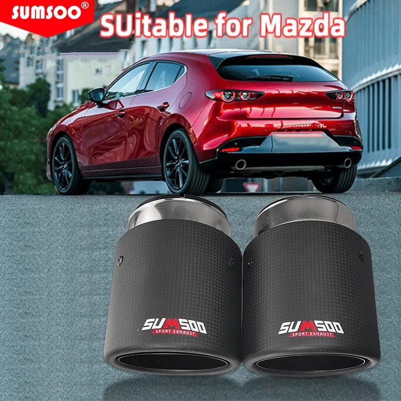 

Genuine SUMSOO 1PCS for Mazda CX-5 cx-4 cx-3 Mazda Axela Mazda ATENZA exhaust pipe modified decorative carbon fiber tail tips