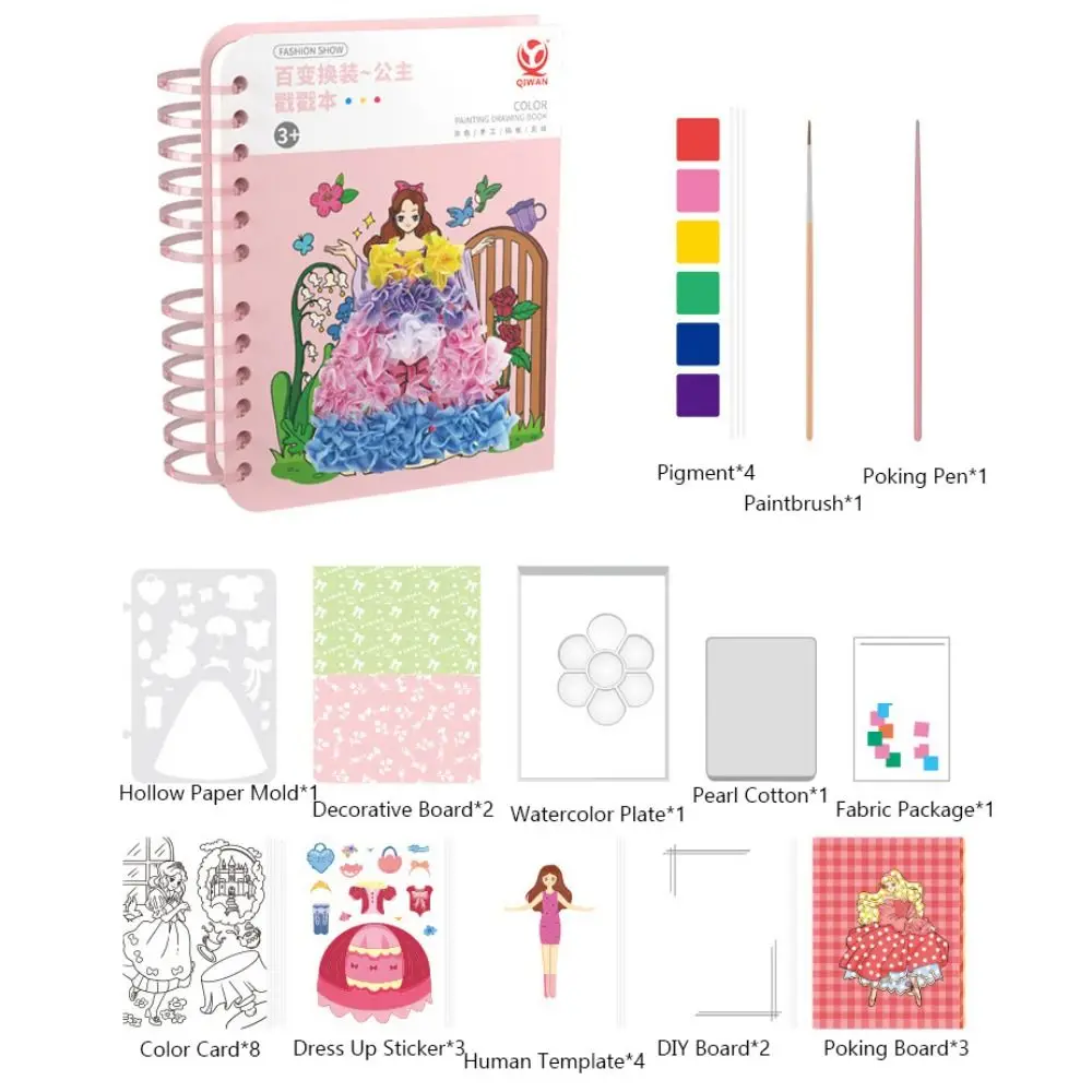 Fun Craft Toy DIY Painting Sticker Educational Princess Fairy Magical Art Toy Handmade Dress Up Game Gift