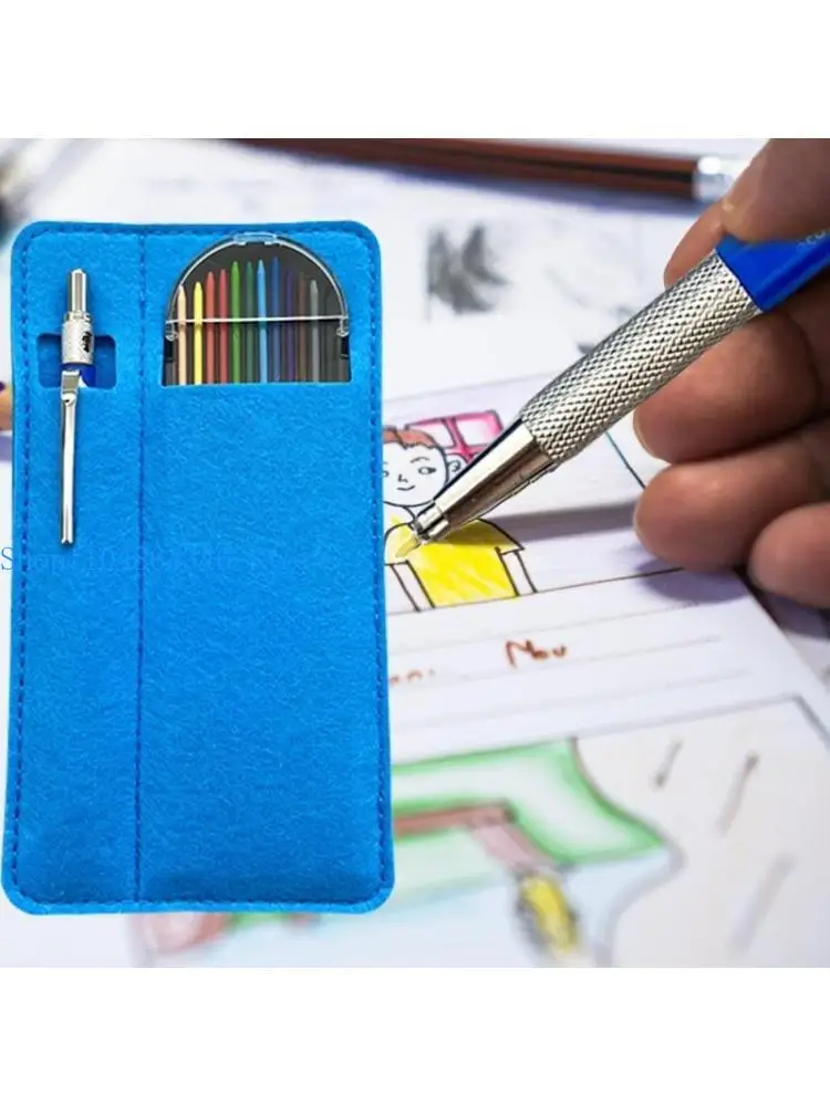 

5asd 2.0MM Mechanical Pencil 2.0MM Thick Pencil Refills Pen Bag Set for Artist Beginner Student Sketching Art Illustrations