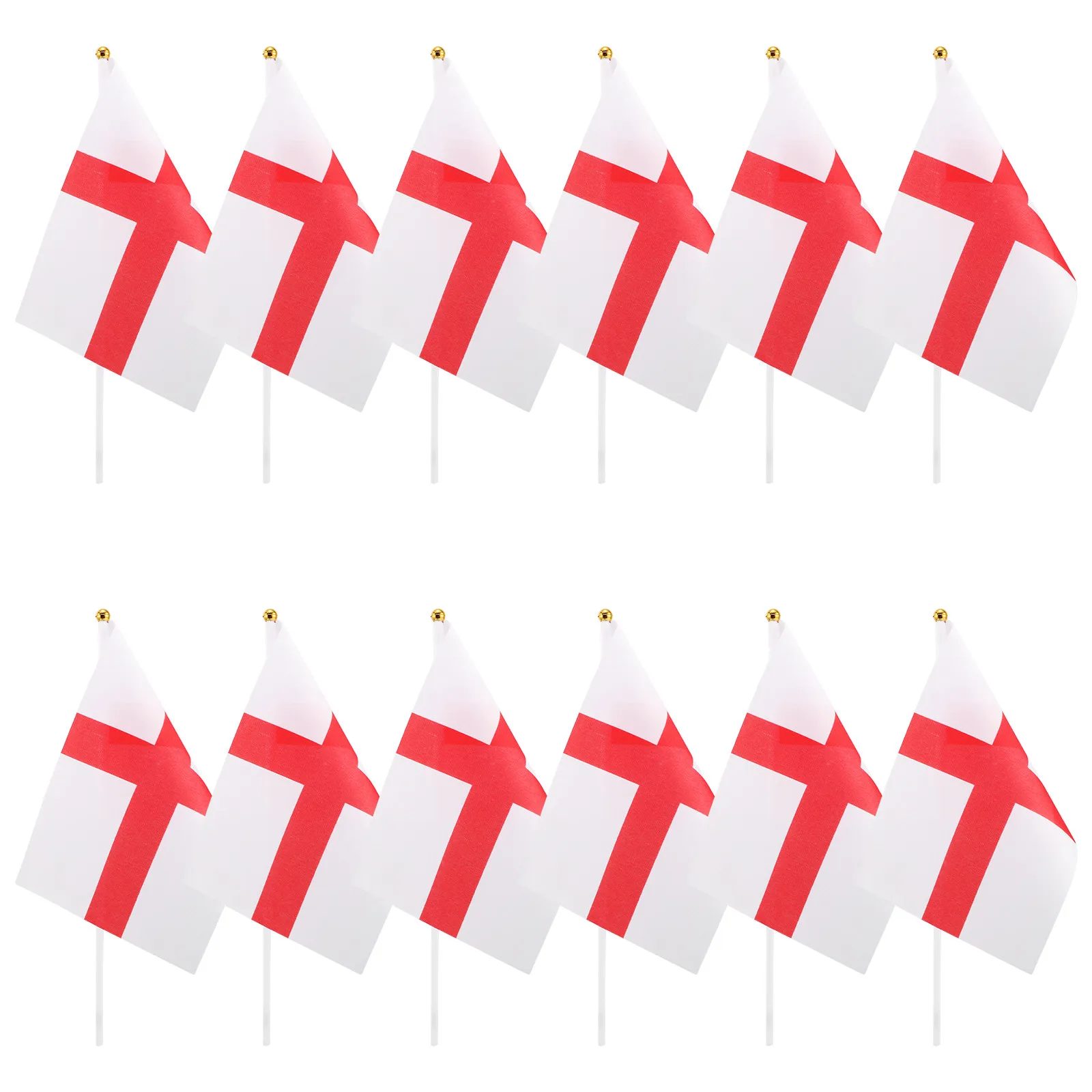 12Pcs England Handheld Flags Mini Uk Flag Stick Soccer Football Party Decorations Patriotic Waving Small Outside British