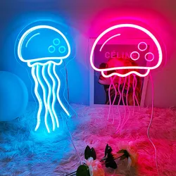 Jellyfish Neon Signs for Wall Decor Light Up Personalized for Party Wedding Shop Window Restaurant Birthday Wall Decoration