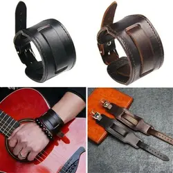 High Quality Leather Cowhide Bracelet Retro Men's Wide Leather Watchband Biker Cuff Wristband Bracelet Fashion Jewelry