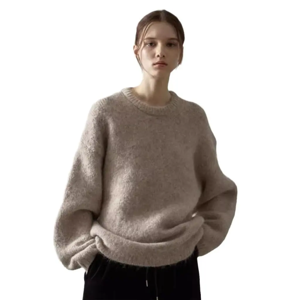 

Women's Faca*E Patte*N Wool Sweater Lazy Style Knitted Designer Niche Autumn Winter New Fashionable Top