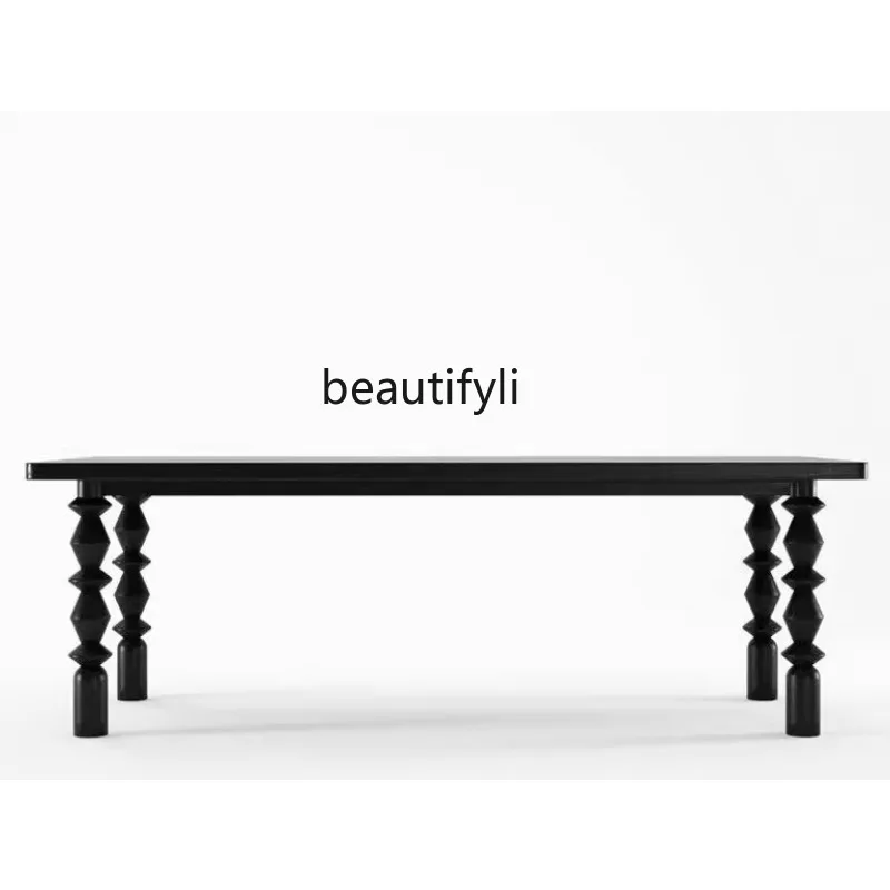 American-Style Solid Wood Desk Retro Domestic Dining Table Simple Large Table Long Table Log Workbench Conference Table