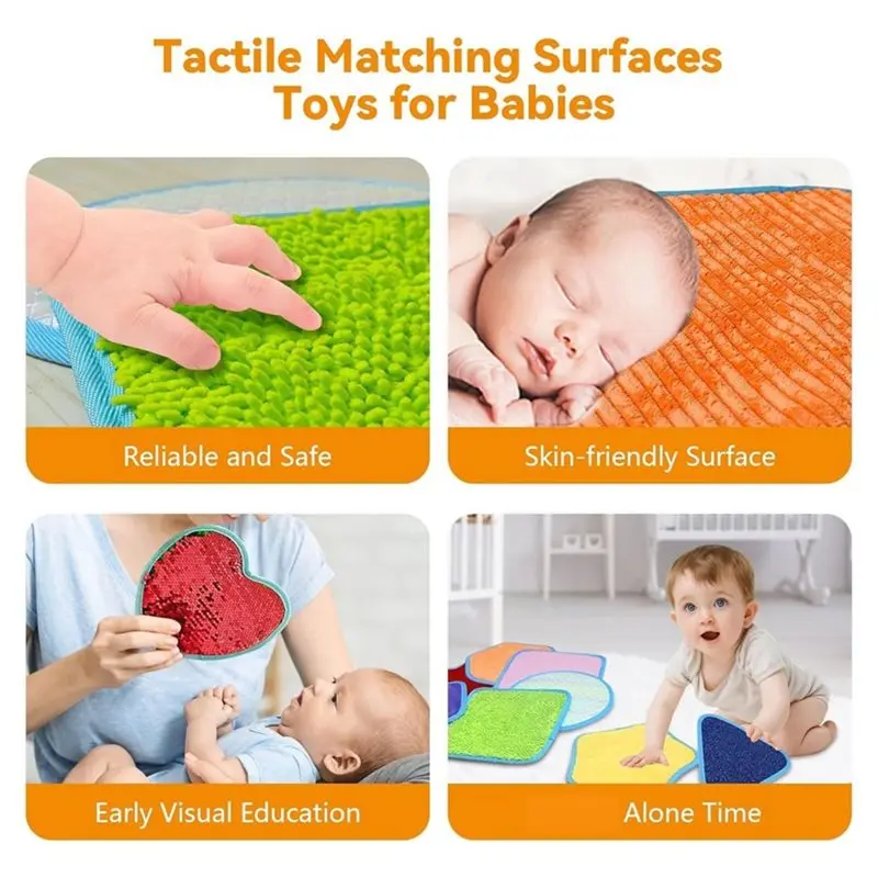 AINY-Sensory Mats For Kids: 8 Set Textured Floor Tiles, Tactile Wall Panels, Educational Sensory Mats