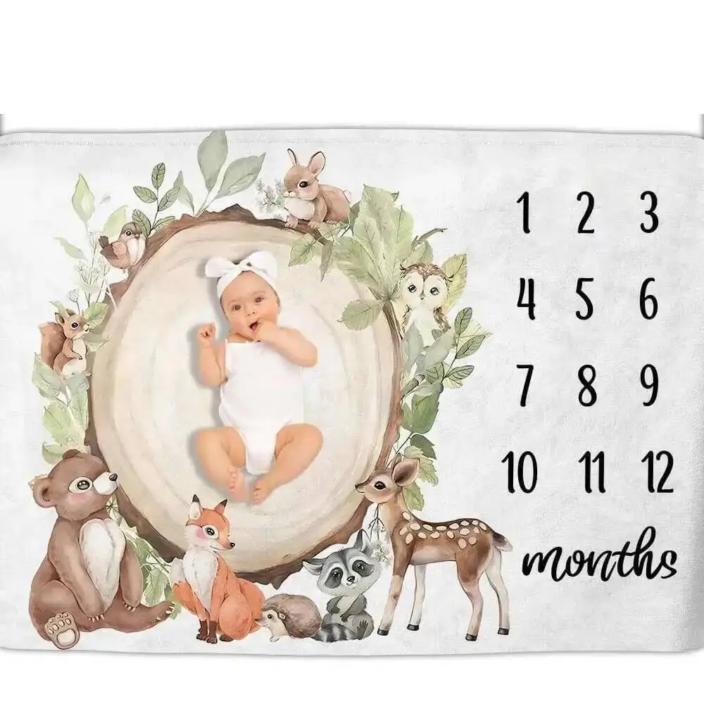 Personalized gifts for customizing baby names, monthly milestone blankets for baby girls and boys,and baby growth chart blankets