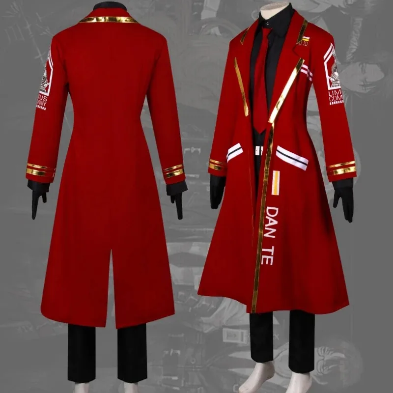 لعبة شركة ليمبوس دانتي أزياء تنكرية حمراء موحدة عباءة أنيمي لعب الأدوار كرنفال الهالوين عيد الميلاد الدعامة النساء الرجال Customx؛