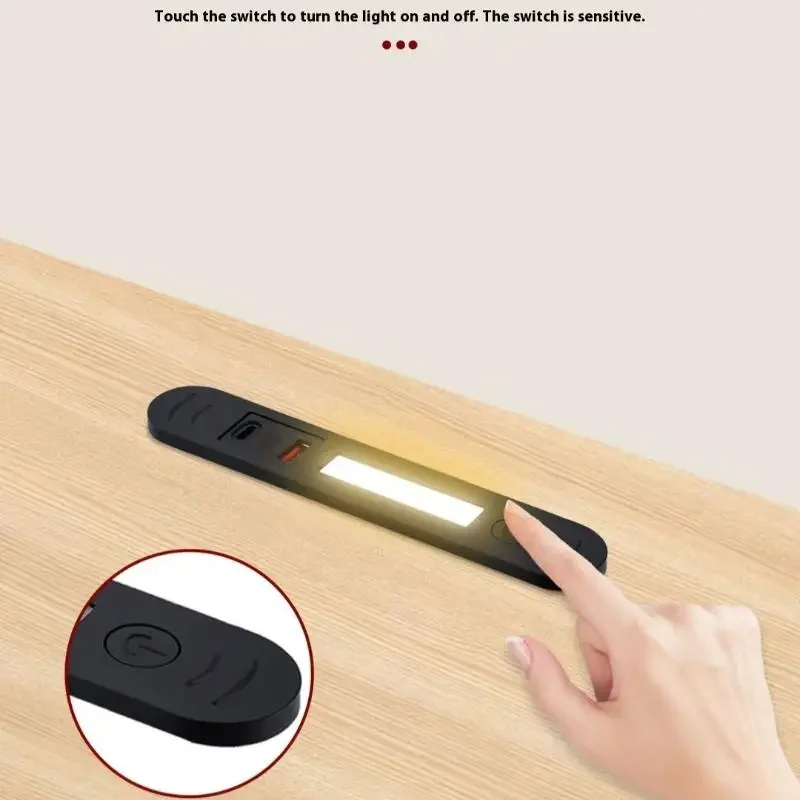 1Pcs Bedside Table Phone Embedded Charger 1 USB A And 1 Type-C With Night Light Hidden Multi-plug Embedded Hidden Power Socket