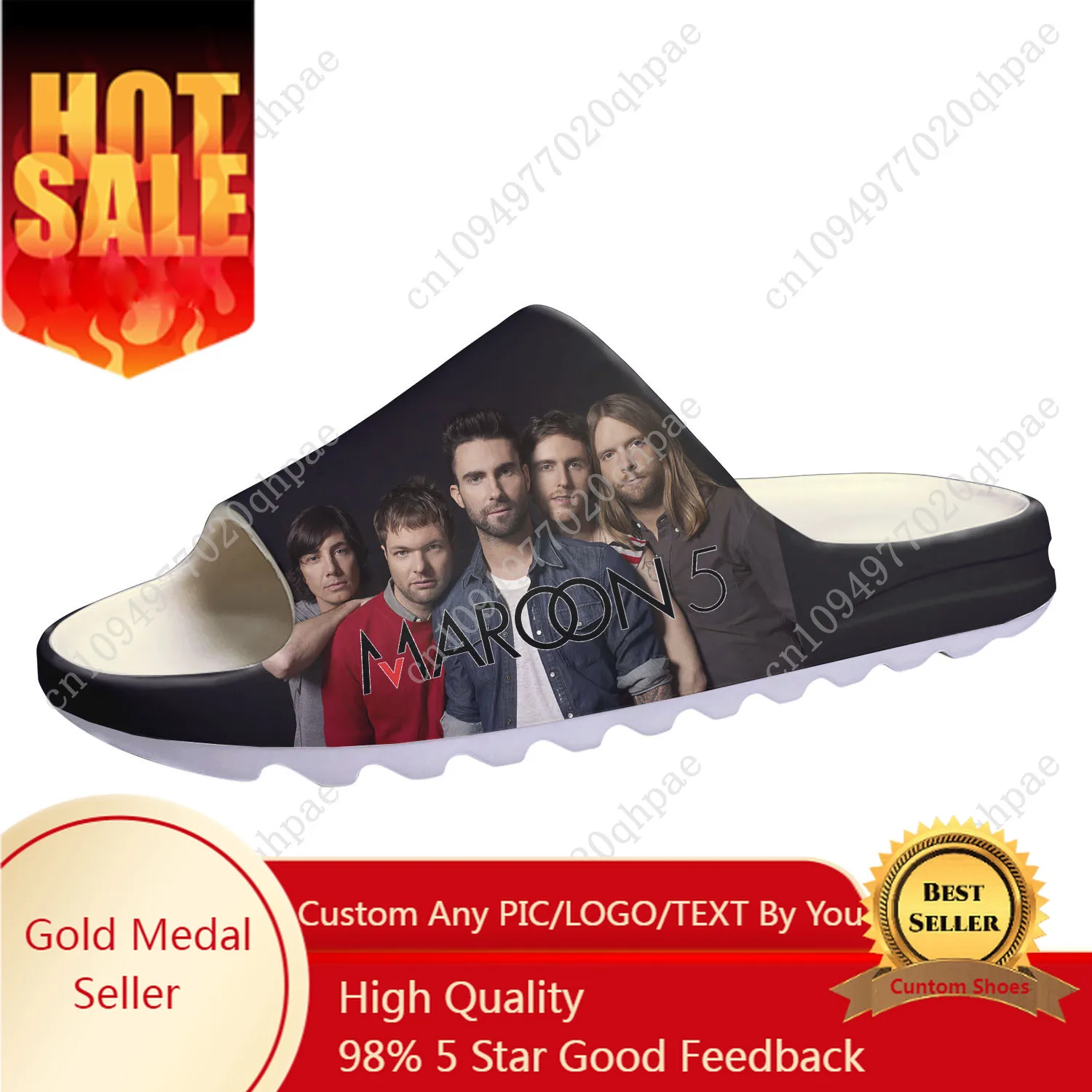 Maroon 5 Custom Made Soft Sole Sllipers Home Clogs Step On Water Shoes Mens Womens Teenager Bathroom Beach Step In Slliper