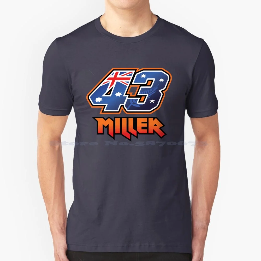 Jack Miller Number 43 T Shirt 100% Cotton Tee Helmet Motorbike Motorcycle Racer Jack Miller Number 43 Jack Miller Number 43