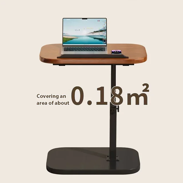 C-shaped Side Table Coffee Table Waterproof Living Room Sofa Table Height Adjustable And Flip-over Panel Load Capacity of 25kg 2