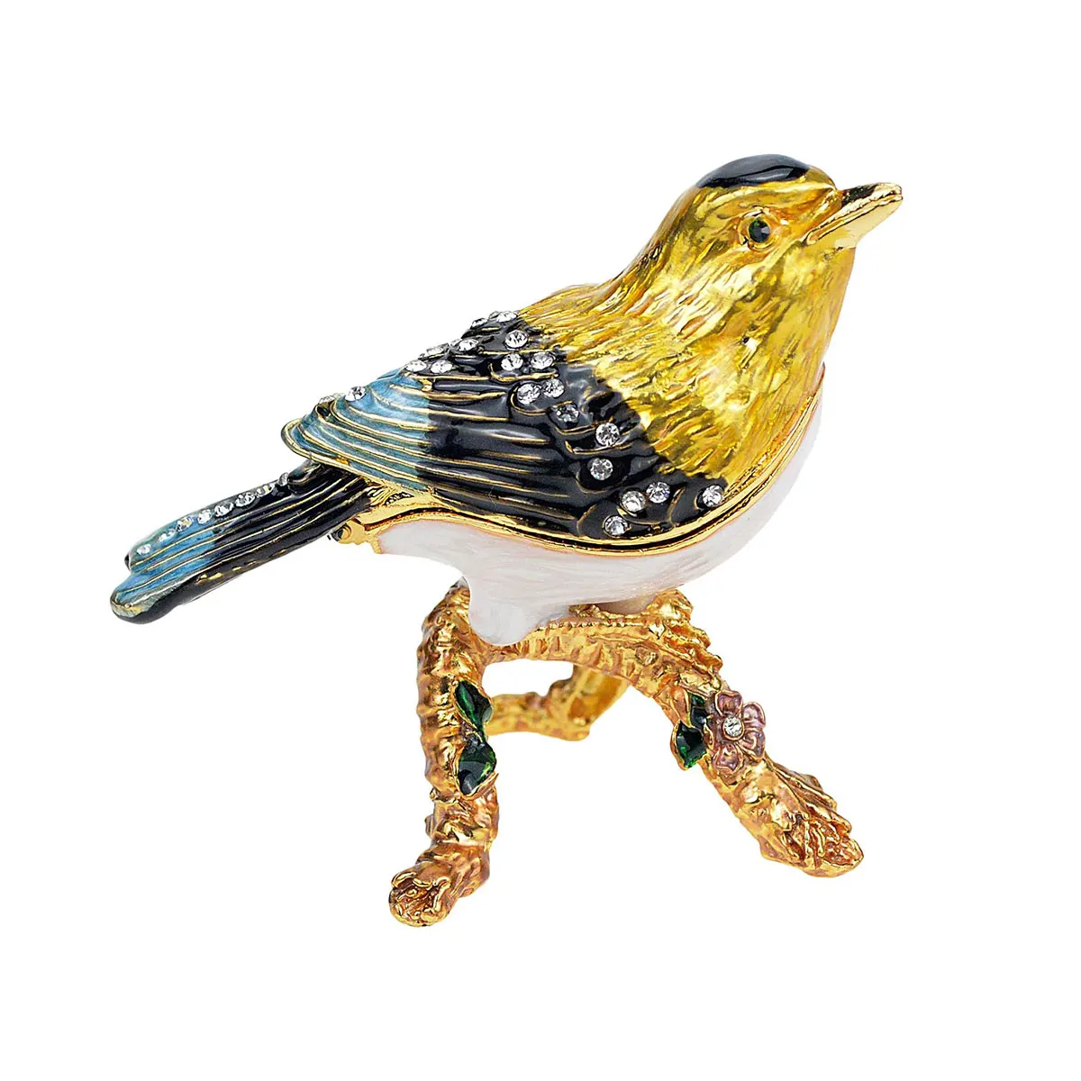 

Decorative Hand Painted Lovely Bird Hinged Jewelry Trinket Box Unique Gift Home Decor