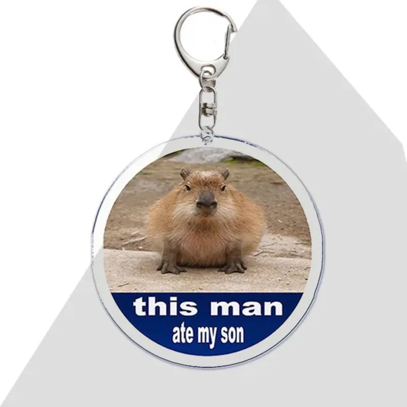 1Pc Adorkable Fun Capybara Acrylic Meme Keychain Deco Creative Cute Animal Boys Girls Backpack Zipper Mobile Phone Case Pendant