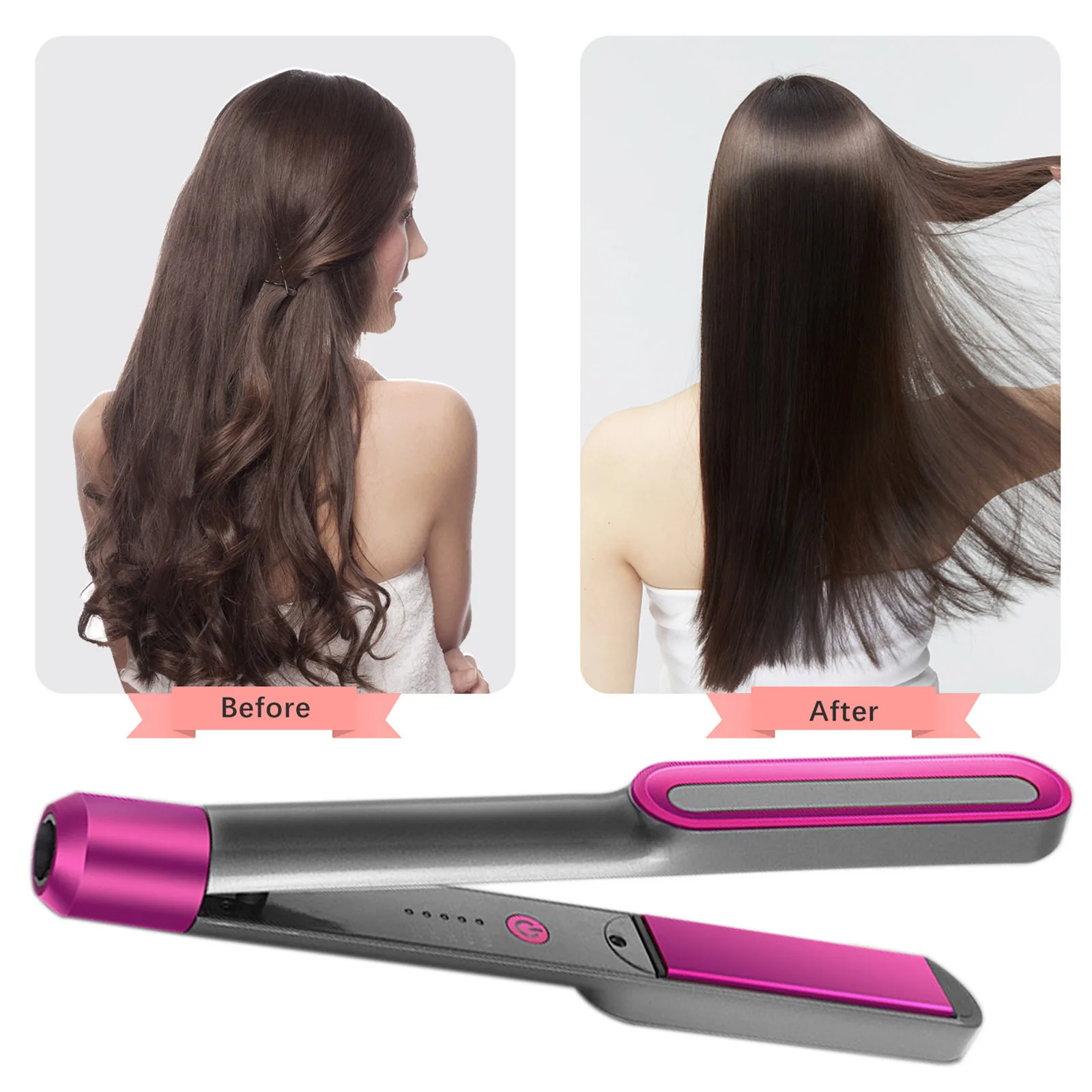 

Temperature-regulating and straightening dual-purpose hair straightener