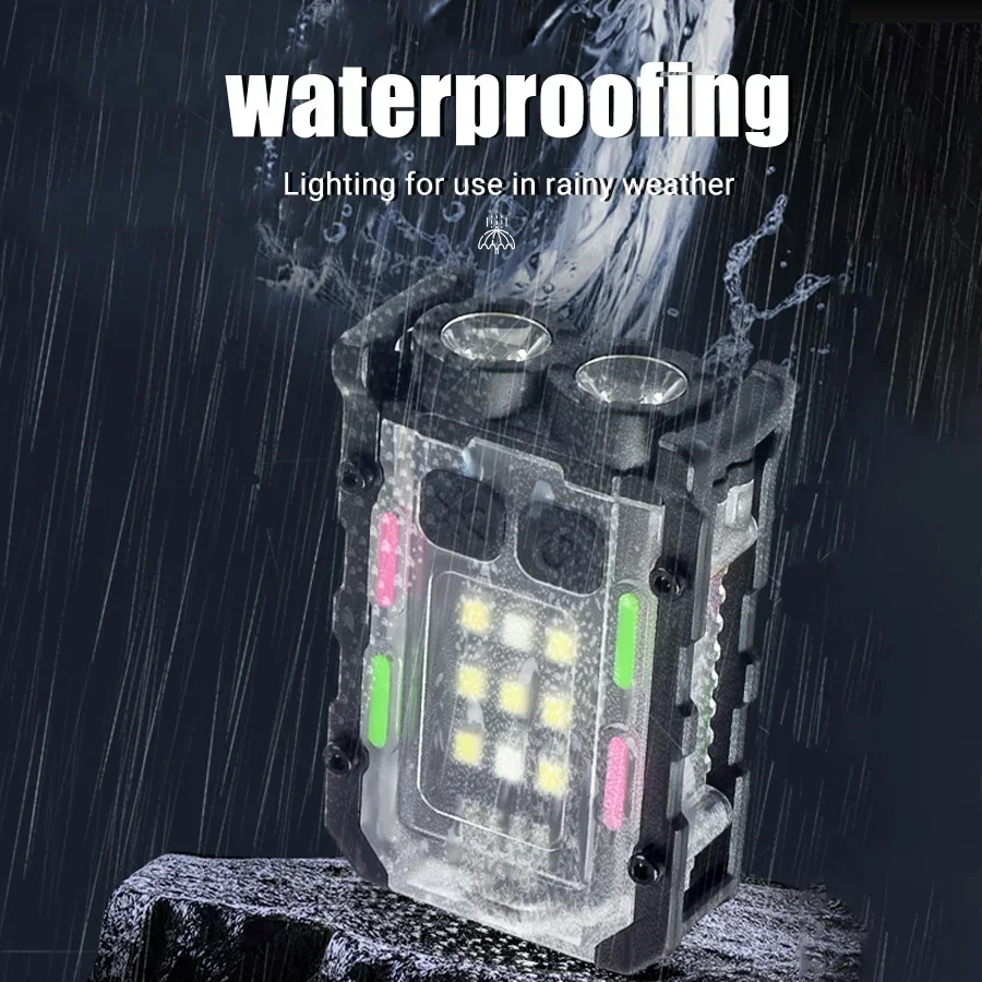 Multifunctional Pocket Torch Light Magnetic Flashlight Super Bright LED Powerful Linterna COB LED EDC Mini Keychain Flashlight